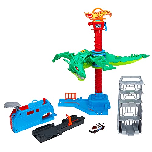 Hot Wheels City Dragón Air Attack Pista de Coches de Juguete, Incluye 1 vehículo (Mattel GYV95)