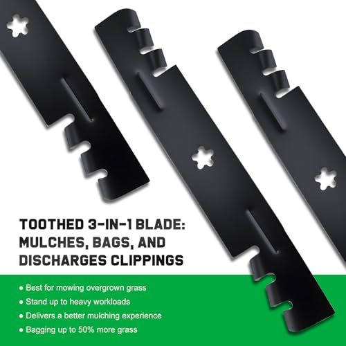 Grasscool 48 inch Mower Blades for Husqvarna Z248F 2448 YTH24V48 Replace 173921 532173921 fits YTH24K48 Z248 YTH2448 YTH2348 48'' Lawn Tractor Riding by Grasscool - Image 4