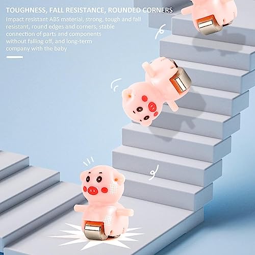 Image of MOROVIK Duck Slide Toy Set, Funny Automatic Stair-Climbing Ducklings Cartoon Race Track Set Little Lovely Duck Slide Toy Escalator Toy with Lights and Music (Duck Slide) (Pig Slide Pack of 1)