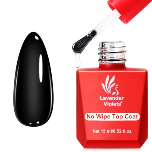 Lavender Violets 15ml Gel Top Coat No Wipe UV Nail Polish UV LED Soak Off Manicure Pedicure Larger Content Salon Quality Nail Stuff A102
