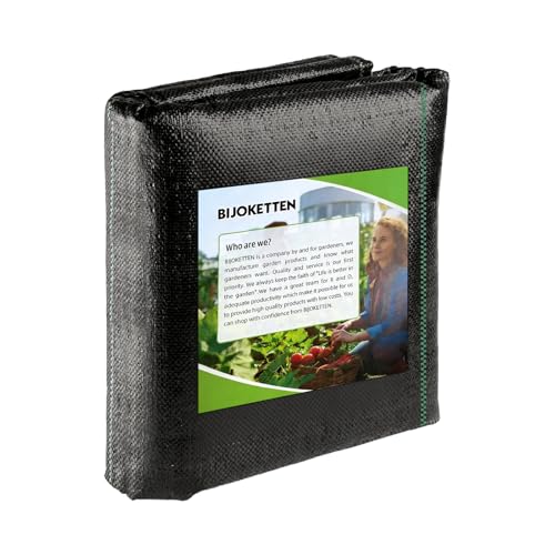 BIJOKETTEN 6FT x 50 FT Weed Barrier Fabric, Heavy Duty Landscape Fabric Woven Weed Blocker Ground Cover Durable Garden Bed Liner for Driveway, Orchard, Vegetable Garden, Greenhouse