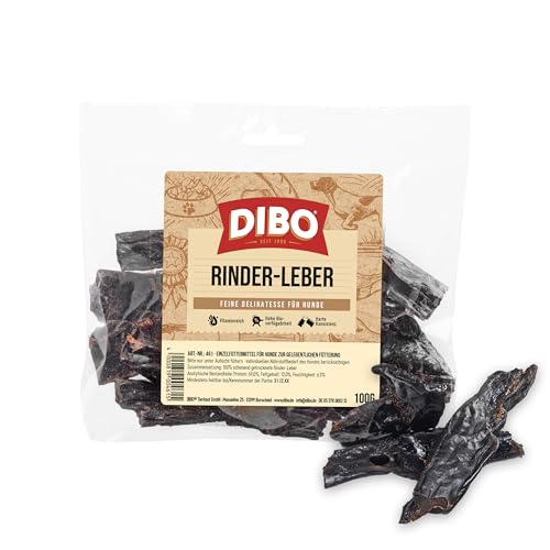 DIBO Fegato di manzo, sacchetto da 100 g, piccolo snack naturale o dolcetti per alimenti per cani, articoli da masticare di qualità senza prodotti chimici di DIBO