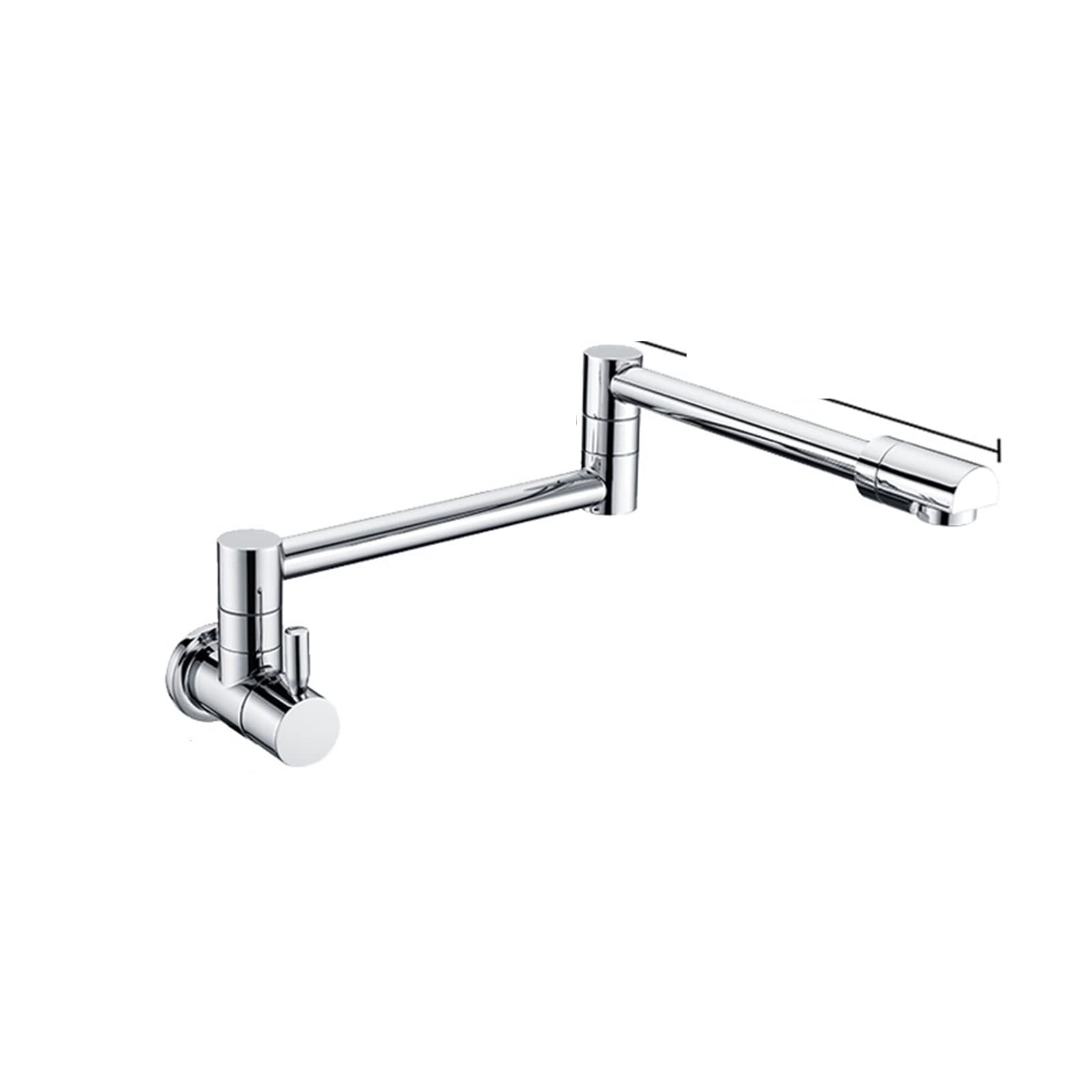 ZQFHSX Pot Filler Faucet, Wall Mounted Foldable Kitchen Single Cold Tap, Rotate Spout, Chrome Brushed Finish