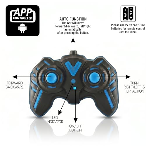 Image of Amazon Brand - Jam & Honey Off Roader Rechargeable Remote Control Car | RC Monster Truck with LED Headlights, Type-C Charging, Anti-Skid Tyres, 120 Ft Range | 2.4GHz Remote Controller - Blue (MT0624)
