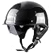 Produktbild BCBKD Motorradhelme Jethelm Vintage Motorrad-Crash-Halbhelm, DOT/ECE-Geprüft Für Erwachsene, Männer, Frauen, Kohlefaserhelm Für Motorrad, Roller, Moped, Chopper, Cruiser Glossy Black,XL