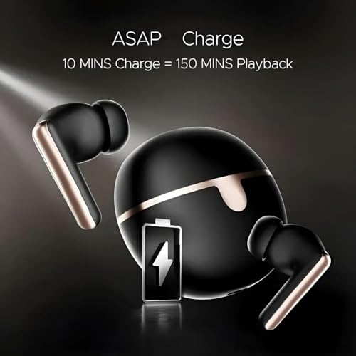 Image of Original Wireless Bluetooth Earbuds for Boat 161 Elite with Long Lasting Battery Backup, Lightweight Build, Compatible for Travel & Office Use (Black) ZQAS