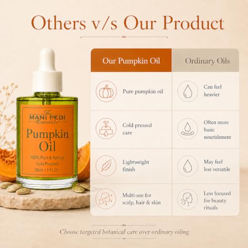 Image of TMPE Pumpkin Seed Oil for Hair Growth & DHT Blocking - Cold Pressed Pumpkin Seed Hair Oil for Scalp Health, Dandruff & Thicker Hair - 30ml