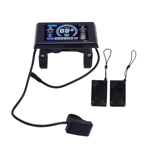 Electric Bike LCD Display, Colorful Cycling Computer Screen Meter Control Panel with NFC Function Waterproofing Connector