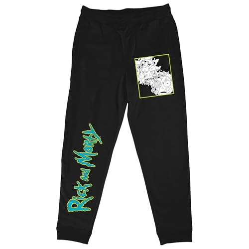 Bioworld Rick and Morty Zombie-Inspired Characters and Title Men's Black Joggers