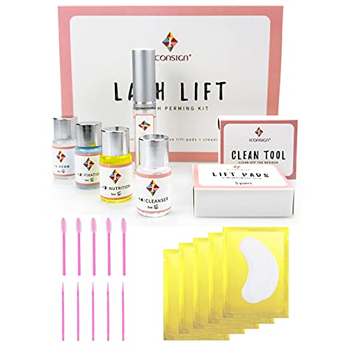 Professional Eyelash Perming Lift Kit:Semi-Permanent Curling Perming Wave Lash Extensions Suitable For Salon,Includes Eye Shields, Pads and Accessories