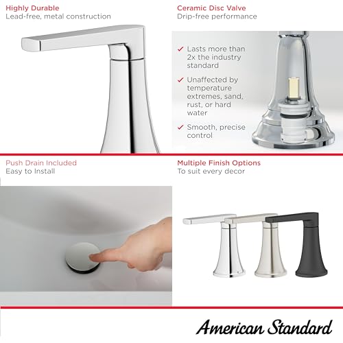 American Standard 7429801.243, Becklow 8-Inch Widespread Bathroom Faucet, Matte Black thumbnail 4