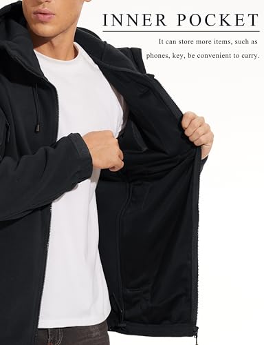 Image of CRYSULLY Men's Tactical Hoodies Jacket Warm Winter Fleece Jacket