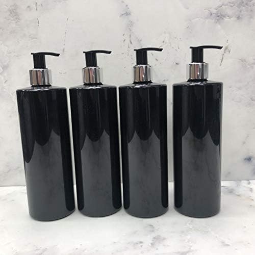 500ml Dispenser Pump Bottle Black PET Plastic Bottle Black/White Lotion Pump Mrs Hinch Customisable DIY Refillable Bathroom Hand Lotion Soap Bottle (4)