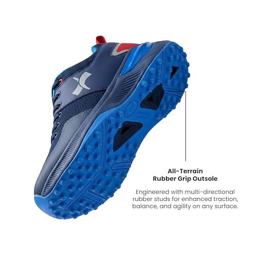Image of Rise V2 Cricket Shoes for Men, Lightweight Breathable Mesh, Rubber Studded Outsole and TPU Heel Support