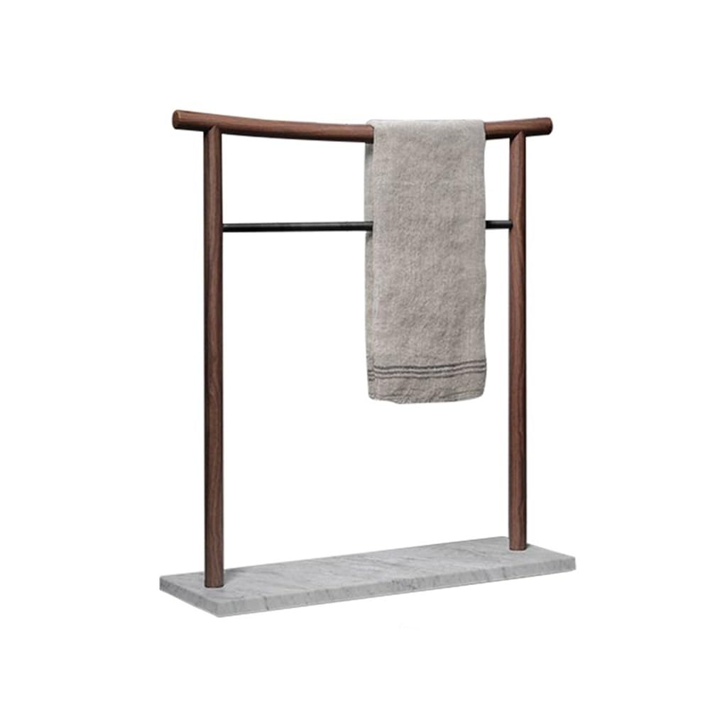 towel rail Modern Bathroom Mobile Floor-standing Marble Towel Rack Light Luxury Solid Wood Bath