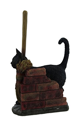 Figura decorativa de gato negro de resina pintada a mano 11 in miniatura 3