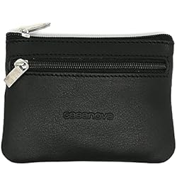 Argollas Negras Para Hombres Monedero 3 Cremalleras para Hombre con Argolla para Llave | Piel de Ubrique | Hechas a Mano en Cuero en España | 10031 Negro