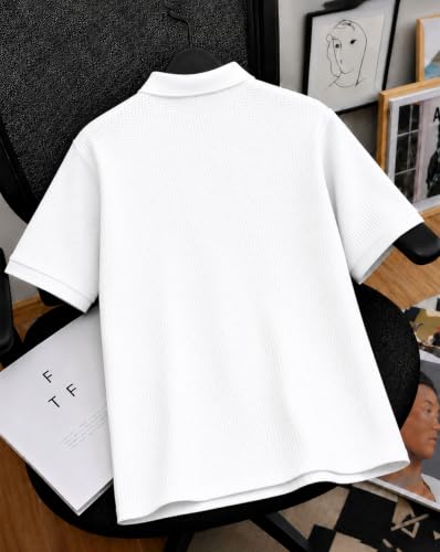 Image of AUSK Men's Spider Graphic Printed Polo T-Shirt | Cotton Blend Textured Half Sleeve Regular Fit Polo Neck Casual Wear Tshirt for Men