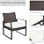 LOKATSE HOME 5-Piece Wicker Outdoor Conversation Set Patio Furniture PE Rattan All Weather Cushioned Chairs Balcony Porch with Ottoman and Glass Coffee Side Table
