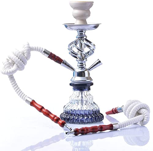 XJHYJS Hookah Shisha Set, Tragbare Glas Hookah Set, Hookah Kit Doppelter Silikonschlauch Keramikschüssel, Geeignet für… – Bild 6