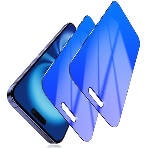 Westillux 2 Pack Privacy Screen Protector for iPhone 16 Plus Tempered Glass 25 Degree Anti-Spy 16Plus Gradient Colorful Anti Bluelight Easy Installation Frame Full Coverage Case Friendly (6.7 inch Blue) Cover