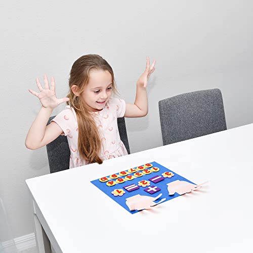 Montessori Learning Toddler Felt Educational Toy Finger Number Learning Counting Math Felt Board Preschool Manipulatives Travel Game Addition Subtraction 3+ Year Old Gift Activity Kindergarten, Blue #TOP4