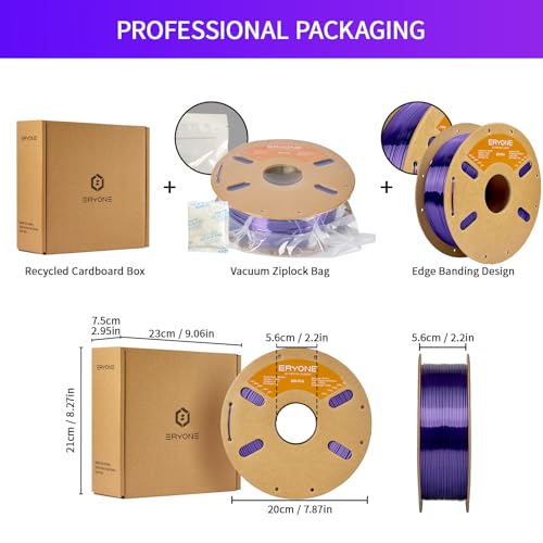 Image of ERYONE Silk PLA Filament for 3D Printer 1.75mm + /- 0.03mm, Shiny Filament 1kg (2.1lbs) /Spool, Dark Purple