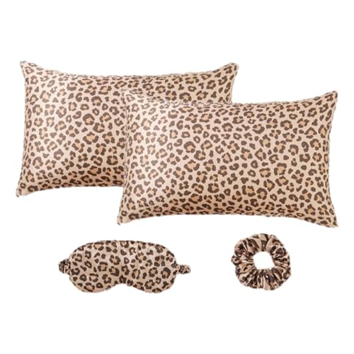Silkys - Juego de ropa de cama de satén que incluye funda de almohada para ojos y pelo para una noche de descanso