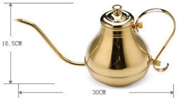 Coffee Press Fine Mouth Gooseneck Coffee Pot Long Spout Pour Over Drip Coffee Kettle Bronze 304 Stainless Steel DIY Coffe Maker Teapot Pots(Gold)