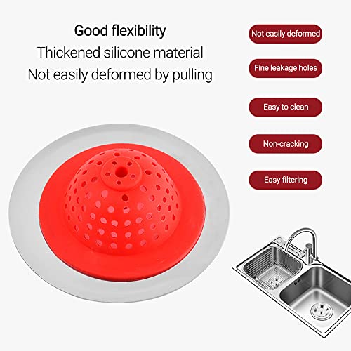 Colador para fregadero de cocina de silicona rojo 4.6 pulgadas miniatura 3