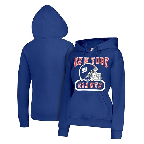 Ultra Game Women's NFL Official Super Soft Hoodie Pullover Sweatshirt, New York Giants, Team Color, Medium