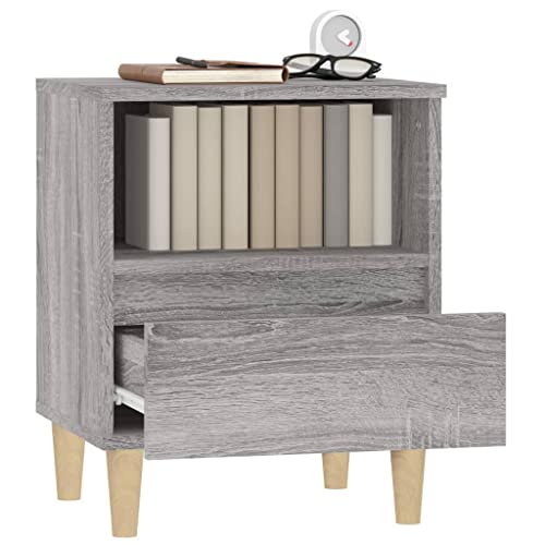 Table de chevet gris sonoma lot de 2 pour chambre scandinave moderne - 6