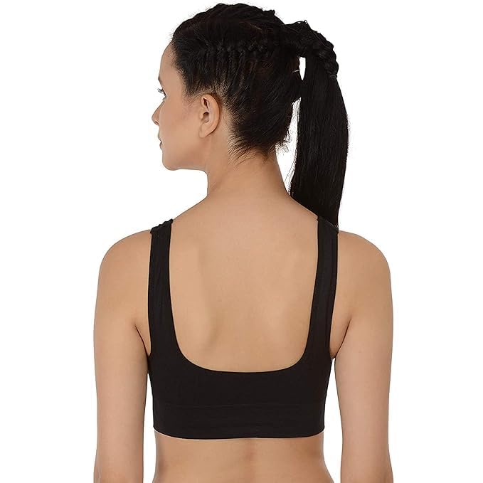 Image of ELEG & STILANCE Women Seamless Combo Cotton Spandex Non Padded Full Coverage Soft Breathable Yoga Sports Bra. Pack of 3