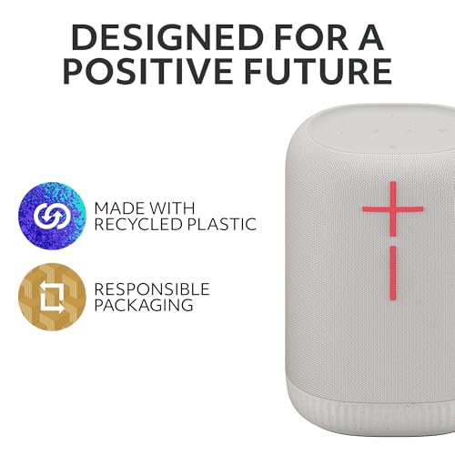Image of Ultimate Ears EPICBOOM Portable Wireless Bluetooth Speaker - White | Immersive 360-degree sound, big bass, adaptive EQ, floatable, 17 hour battery, 180 ft range, USB C