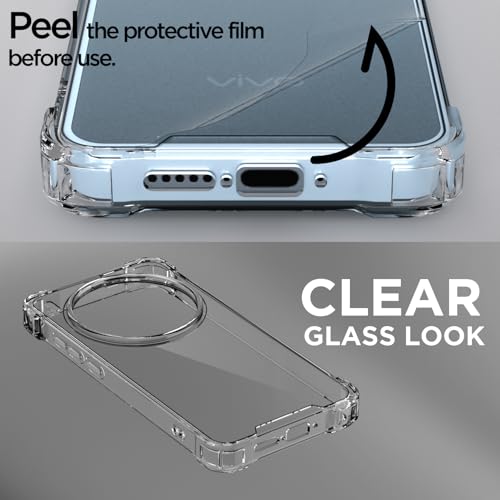 Image of Amazon Basics Back Cover for Vivo X300 Pro 5G PC + TPU Clear Transparent Raised Edges Shockproof Protective Phone Bumper Case (Transparent)