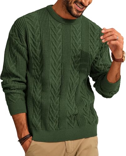 PJ PAUL JONES Sweater for Men Long Sleeve Crewneck...