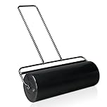 Outopee 72L Heavy Duty Steel Garden Lawn Roller with U-Shaped Handle, Large Capacity Water/Sand Filled Lawn Rolling Tool for Grass Seeding, Soil Levelling, Black