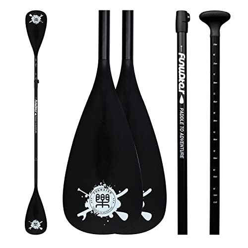 FunWater SUP Paddle - Adjustable Stand Up Paddle 3 Piece or 4 Piece Floating Alloy Portable Paddle Board Paddle - Lightweight & Floating oars - Durable and Packable - Efficient Padding…