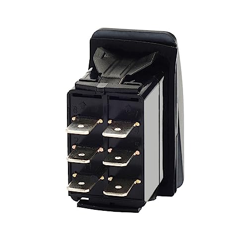 Image of 12V /24V DC Reverse Polarity Switch 6P (ON)-Off-(ON) 3 Way Momentary Rocker Switch Non-Light DPDT Marine Toggle Switch for Car Boat Pontoon Polaris Golf Cart UTV Dashboard Replacement Waterproof IP68
