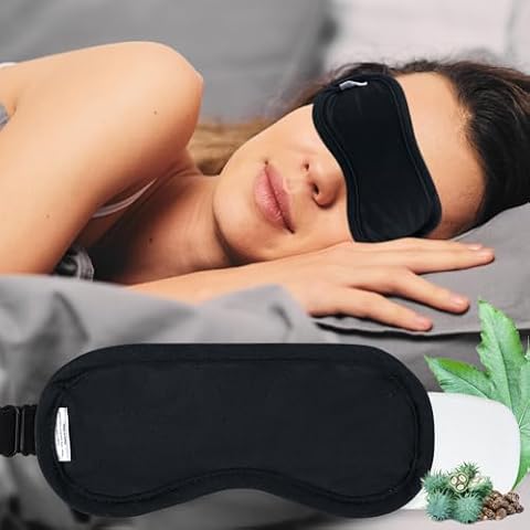 Castor Oil Pack for Eyes, 2 Pcs Reusable Organic Castor Oil Pack Wrap Castor Oil Eye Mask for Sparse Eyelashes and Eyebrows, Wrinkles, Dark Circle Black (Castor Oil are Not Include) Cover