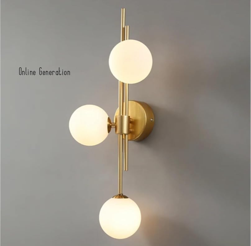 Image of Wall Lamp Chandelier Pendant Light, Home Decor for Bedroom, Living Room, Hallway, Cafe, Hotel, Restaurant (3 Light White Wall LAMP with LED Bulb Pack of 1)