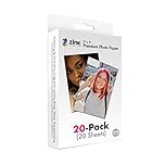 Zink 2"x3" Premium Photo Paper (20 Pack) Compatible with Polaroid Snap, Snap Touch, Zip and Mint Cameras and Printers, ZINKPZ2X320, White