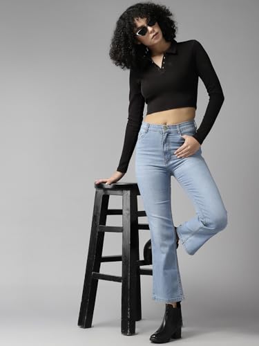 Image of GUTI Womens High Rise Crop Length Jeans()