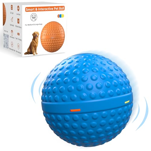 SNOYWEN Smart Interactive Dog Toy, Automatic Moving Bouncing Rolling Ball,
