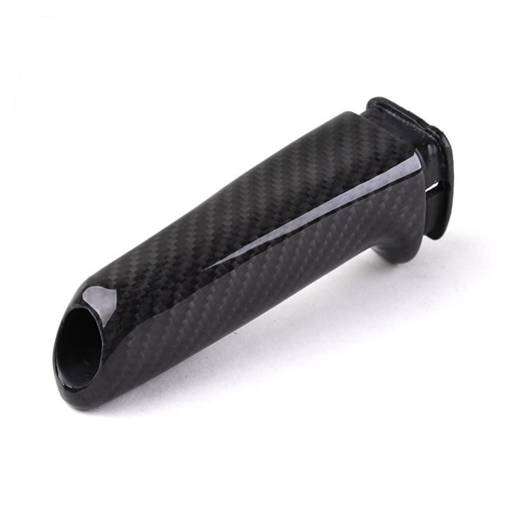 Housse de poignée de frein à main centrale compatible avec BMW Série 1 2 3 4 E46 F90 E92 E60 E39 F30 F10 F20 en fibre de carbone véritable Taille originale personnalisée