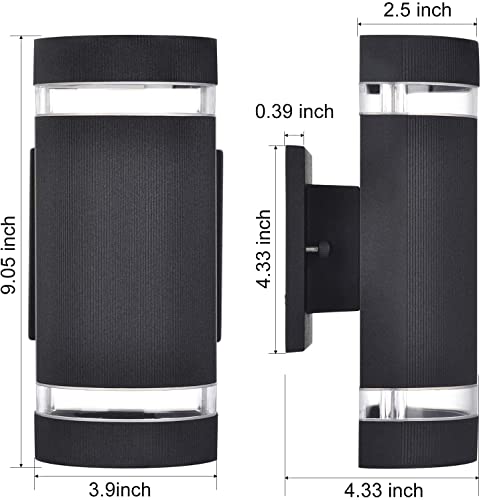 Iyogaled Milight Rf Remote Control Rgb Color Changing Lighting Led Double Up And Down Outdoor Wall Lights, White Temperature 2700K- 6500K Rgb+Cct 9 Modes Exterior Wall Lighting-Etl Listed (3 Pack) #TOP2