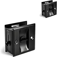 Vista 13 de HOMOTEK Cerradura de puerta corrediza de privacidad con tirador. Reemplaza los herrajes viejos o dañados de las cerraduras de puerta de bolsillo