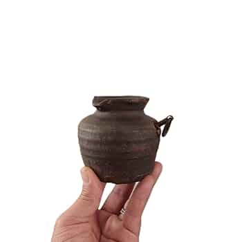 古備前 江戸中期頃 雀口 小壺 (検索 酒器 徳利 8. 備前雀口小壺 | やきものの常識は疑いやきものを信じよ