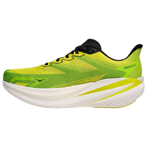 Hoka Men's Mach X 3 Sneaker, Neon Citrus/Neon Lime, 10