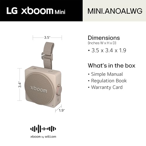 LG xboom Mini by will.i.am Portable Bluetooth Speaker - Warm Grey - image 4